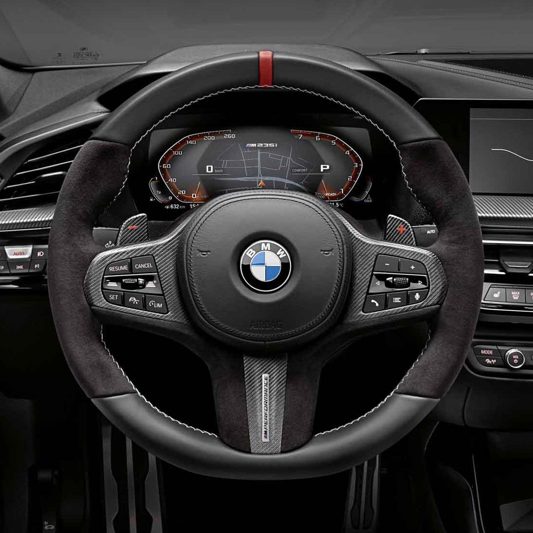 M Performance Steering Wheel Cover in Carbon Fiber and Leather / Vehicles without Steering Wheel Heating - 32302463595